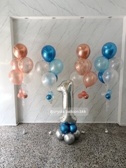 ลูกโป่งวันเกิด , ลูกโป่งฟอยล์ตัวเลขตั้งฐาน 1 ชิ้น ,ลูกโป่งช่อ 5 ลูก 4 ช่อ , ฟอยล์ตัวเลขเปลี่ยนได้ ลูกโป่งเปลี่ยนสีได้ สามารถเปลี่ยนฟอยล์ตกแต่งได้