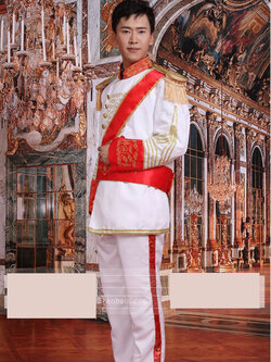 Pre-order ชุดสูทชาย สไตล์ยุโรป Court Marshal แนวทหารยุโรป สีขาว