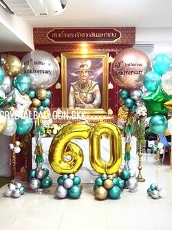 เสาลูกโป่ง วันครบรอบ Bubble ขนาด 36" 2 เสา พร้อม ช่อลูกโป่งฟอยล์ดาว ขนาด 24" ช่อ 10 ลูก 4 ช่อ พร้อมตกแต่ง ฟอยล์ตัวเลข ขนาด 40" ตั้งฐาน 2 ชิ้น สามารถเปลี่ยนสีลูกโป่ง/เปลี่ยนข้อความ/เปลี่ยนสี-ฟอยล์ตกแต่งได้