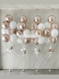 ลูกโป่ง งานแต่ง ช่อลูกโป่ง ช่อ 10 ลูก 4 ช่อ พร้อมตกแต่ง สามารถเปลี่ยนสีลูกโป่งได้