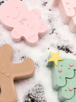 แม่พิมพ์ซิลิโคน คริสต์มาส & สโนว์แมน 3 ขนาด พิมพ์ 3D สำหรับงานเทียน สบู่