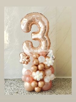 ลูกโป่ง วันเกิด ฟอยล์ตัวเลข ขนาด 40" ตั้งฐาน 1 ชิ้น พร้อมตกแต่ง สามารถเปลี่ยนสีลูกโป่งได้