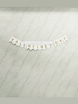 ลูกโป่ง Valentine ป้ายธง Valentine's Day 13 ตัวอักษร พร้อมตกแต่ง สามารถเปลี่ยนสี-ป้ายธง/เปลี่ยนข้อความได้