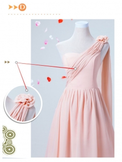 พร้อมเช่า ชุดราตรีสั้น สีชมพูอ่อน ชุดเพื่อนเจ้าสาว Pink-001D