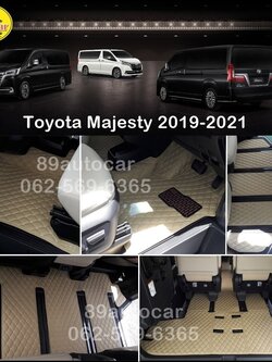 พรม6ดี ปูพื้นรถตู้ Toyota Majesty 2019-2020 เข้ารูป เต็มคัน
