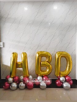 ลูกโป่งเซอร์ไพรส์วันเกิด ฟอยล์ตัวเลขตั้งฐาน 40" 3 ชิ้น ,พร้อมตกแต่ง สามารถเปลี่ยนสีลูกโป่ง/เปลี่ยนข้อความได้