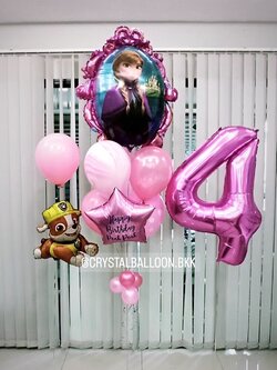 ลูกโป่ง วันเกิดเด็ก Theme Frozen Anagram 1 ช่อ พร้อมตกแต่ง ฟอยล์ตัวเลข ขนาด 40" 1 ชิ้น,ฟอยล์น้องหมา 1 ชิ้น,ลูกโป่งลายหิน USA 1 ลูก สามารถเปลี่ยนสีลูกโป่ง/เปลี่ยนข้อความ/เปลี่ยนสี-ฟอยล์ตัวเลข/เปลี่ยนฟอยล์ตกแต่งได้