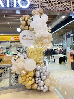 Organic Backdrop เปิดงาน ฉากวิบวับ ขนาด กว้าง 1 เมตร สูง 2 เมตร พร้อม ป้ายกลม 20 นิ้ว พร้อมตกแต่ง สามารถเปลี่ยนสีลูกโป่ง/เปลี่ยนข้อความ/เปลี่ยนสี-ฉากได้