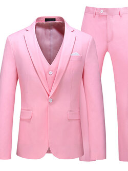 Pre-order ชุดสูทชาย สีชมพู สไตล์เกาหลี พร้อมเสื้อกั๊ก