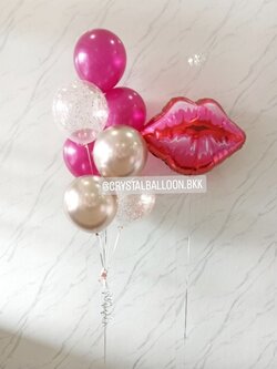 ลูกโป่ง Bride to Be ช่อลูกโป่ง ช่อ 7 ลูก 1 ช่อ พร้อม ฟอยล์รูปปาก 1 ชิ้น พร้อมตกแต่ง สามารถเปลี่ยนสีลูกโป่ง/เปลี่ยนฟอยล์ตกแต่งได้