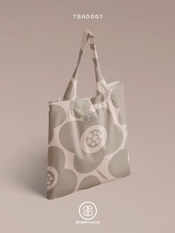 กระเป๋าผ้าแคนวาส พิมพ์ลาย Verbena White TBA0007 #SOdABag #SOdAPrintinG #กระเป๋า #กระเป๋าผ้า