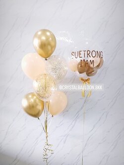 ลูกโป่ง เปิดร้าน Bubble USA 24" พร้อม ช่อลูกโป่ง 7 ลูก 1 ช่อ,ลูกโป่งใส ใส่กลิตเตอร์ สามารถเปลี่ยนสีลูกโป่ง/เปลี่ยนข้อความได้