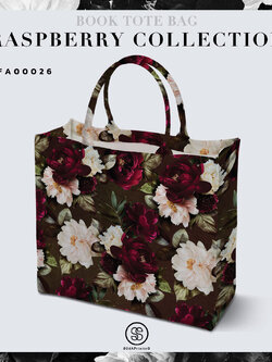 กระเป๋า Book Tote Bag RASPBERRY COLLECTION รหัส TFA00026 #SOdAbag #SOdAhome #SOdAPrintinG