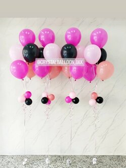 ลูกโป่ง อำลา ช่อลูกโป่ง ช่อ 5 ลูก 4 ช่อ Theme Black Pink พร้อมตกแต่ง สามารถเปลี่ยนสีลูกโป่งได้
