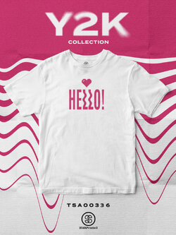 เสื้อยืด พิมพ์ลาย Hello! Y2K Collection สีขาว รหัส TSA00336 #เสื้อ #เสื้อยืด