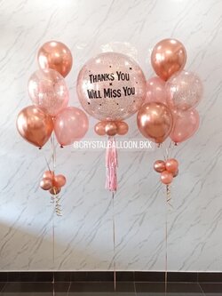 ลูกโป่ง โอกาสพิเศษอื่นๆ Bubble ขนาด 24" พร้อม ช่อลูกโป่ง ช่อ 5 ลูก 2 ช่อ พร้อมตกเเต่ง สามารถเปลี่ยนสีลูกโป่ง/เปลี่ยนข้อความ/เปลี่ยนขนาดได้