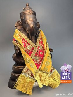 ผ้าคล้ององค์เทพ ปักดิ้นอินเดียและประดับคริสตัล เพิ่มความสง่าและศรัทธา