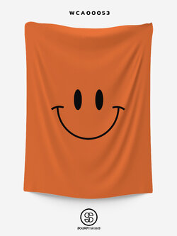 ผ้าติดผนัง ผ้าแขวนผนัง ผ้าตกแต่ง Smiley สีส้ม WCA00053 #SOdAhome #WallCloth