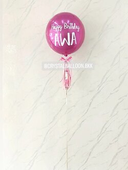 ลูกโป่ง วันเกิดเด็ก ฟอยล์กลม USA ขนาด 18" สีชมพูเข้ม 1 ลูก พร้อมตกแต่ง สามารถเปลี่ยนสีลูกโป่ง/เปลี่ยนข้อความ/เปลี่ยนขนาดได้