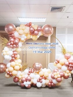 Organic Backdrop เปิดร้าน โครงกลม ขนาด 2x2 เมตร พร้อม ป้าย ขนาด 80 ซม. 1 ชิ้น พร้อมตกแต่ง สามารถเปลี่ยนสีลูกโป่ง/เปลี่ยนข้อความได้