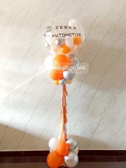 เสาลูกโป่ง เปิดงาน Bubble ขนาด 36" พร้อม ลูกโป่ง 6" ด้านใน 1 เสา พร้อมตกแต่ง สามารถเปลี่ยนสีลูกโป่ง/เปลี่ยนข้อความได้
