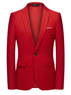 พร้อมเช่า เสื้อสูทชาย สีแดง ทรงสลิมฟิต พลัสไซส์ **มีเฉพาะเสื้อ 5XL**