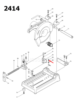 PAN HEAD SCREW M6X14 แท่นตัดไฟเบอร์ Makita 2414 [#89] Pn.911316-7 (แท้) ##
