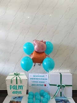 Happy Birthday Surprise Box กล่องเซอร์ไพรส์วันเกิด พร้อมตกแต่งฟอยล์การตูน 1ชิ้น,สามารถใส่รูปได้ 2 ใบ สามารถเปลี่ยนสีลูกโป่ง เปลี่ยนข้อความ/เปลี่ยนสี-ฟอยล์ตกแต่งได้