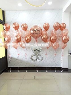 ลูกโป่ง ขอแต่งงาน Bubble ขนาด 24'' Theme Rose Gold พร้อมตกแต่ง ช่อลูกโป่ง 7 ลูก 6 ช่อ,ฟอยล์แหวน 1 ชิ้น สามารถเปลี่ยนสีลูกโป่ง สามารถเปลี่ยนสี-ฟอยล์/เปลี่ยนข้อความ/เปลี่ยนขนาดได้