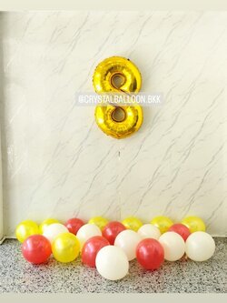 ลูกโป่ง วันเกิดเด็ก ฟอยล์ตัวเลข ขนาด 40" 1 ชิ้น พร้อม ลูกโป่งโปรยพื้น 20 ลูก พร้อมตกแต่ง สามารถเปลี่ยนสีลูกโป่ง/เปลี่ยนสี-ฟอยล์ตัวเลขได้