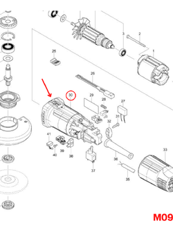 MOTOR HOUSING หินเจียร Makita M0900, M0900B Pn.455965-5 (แท้) ## (*)