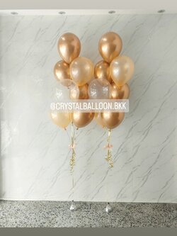 ลูกโป่ง วันเกิด ช่อลูกโป่ง 7 ลูก 2 ช่อ Theme Copper พร้อมตกแต่ง สามารถเปลี่ยนสีลูกโป่งได้