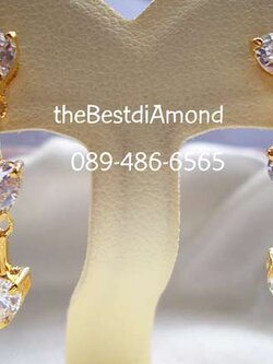 BE609+++ต่างหู 3 hearts+++ต่างหูเพชรรูปหัวใจ เป็นต่างหูระย้า ใส่ออกงานสวยมากๆๆ แบบเรียบ หรู อยู่ได้นาน ไม่มีล้าสมัย