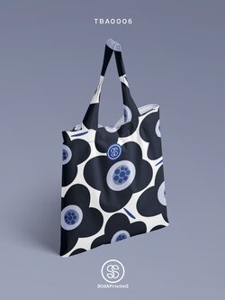 กระเป๋าผ้าแคนวาส พิมพ์ลาย Verbena Blue TBA0006 #SOdABag #SOdAPrintinG #กระเป๋า #กระเป๋าผ้า