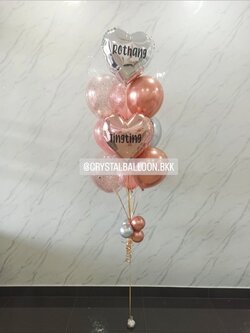 ลูกโป่ง วันเกิด ช่อลูกโป่งฟอยล์หัวใจ ขนาด 18" ช่อ 10 ลูก 1 ช่อ พร้อมตกเเต่ง สามารถเปลี่ยนสีลูกโป่ง/เปลี่ยนข้อความ/เปลี่ยนสี-ฟอยล์ตกเเต่งได้