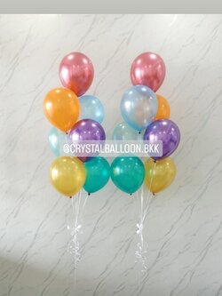 ลูกโป่ง แสดงความยินดี ช่อลูกโป่ง ช่อ 7 ลูก 2 ช่อ ธีมคัลเลอร์ฟูล พร้อมตกแต่ง สามารถเปลี่ยนสีลูกโป่งได้