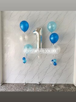 ลูกโป่ง วันเกิดเด็ก ช่อลูกโป่ง 3 ลูก 2 ช่อ พร้อมตกแต่ง ฟอยล์ตัวเลข ขนาด 40" 1 ชิ้น สามารถเปลี่ยนสีลูกโป่ง/เปลี่ยนสี-ฟอยล์ตัวเลขได้