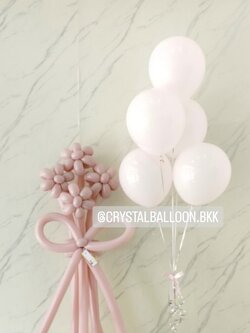 สั่ง Flower Balloon Small Bouquet ช่อ 4 ดอก พร้อม ช่อลูกโป่ง ช่อ 5 ลูก 1 ช่อ พร้อมตกแต่ง สามารถเปลี่ยนสีลูกโป่งได้