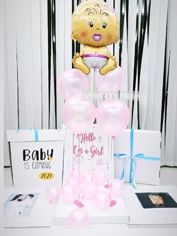Gender Reveal แบบกล่อง ทายเพศน้อง พร้อมตกแต่ง ฟอยล์เด็กทารก 1 ชิ้น,ช่อลูกโป่ง 1 ช่อ,สามารถใส่รูปได้ 2 ใบ สามารถเปลี่ยนสีลูกโป่ง/เปลี่ยนฟอยล์ตกแต่ง/เปลี่ยนข้อความได้