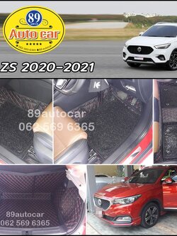 โรงงานผลิตพรมรถ Mg ZS 2021 ปูพรม7D สีดำด้ายแดง + ไวนิลสีดำ เต็มคัน