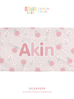 ผ้าเช็ดตัวเด็ก ลาย Pink Rose รหัส DCA00099 🌼🌸 #SummerFlowers #SOdAbaby