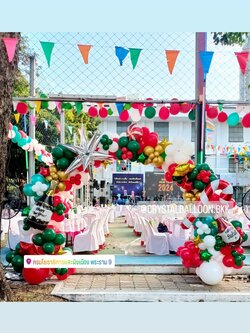 Organic Backdrop New Year ซุ้มโค้ง ขนาด กว้าง 3 เมตร สูง 2.5 เมตร / 3 ซุ้ม พร้อม ลูกโป่งฟองอากาศ 4 เมตร 4 เส้น พร้อมตกแต่ง สามารถเปลี่ยนสีลูกโป่ง/เปลี่ยนฟอยล์ตกแต่งได้