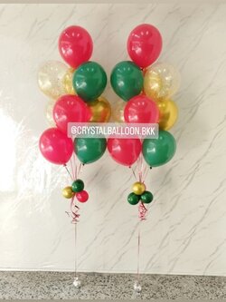 ลูกโป่ง Christmas ช่อลูกโป่ง ช่อ 9 ลูก 2 ช่อ พร้อมตกแต่ง สามารถเปลี่ยนสีลูกโป่งได้