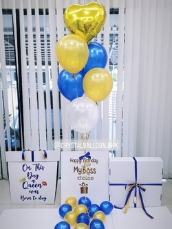 Surprise Box กล่องเซอร์ไพรส์วันเกิด สีสัน สะดุดตา พร้อมตกแต่ง สามารถเปลี่ยนสีลูกโป่ง/เปลี่ยนข้อความได้