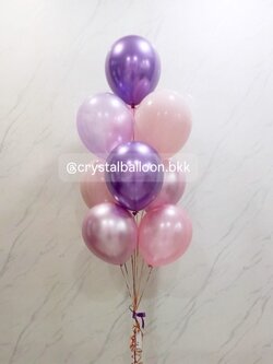 ลูกโป่ง วันเกิด ลูกโป่งช่อ 9 ลูก 1 ช่อ Theme ม่วง พร้อมตกเเต่ง สามารถเปลี่ยนสีลูกโป่ง/ข้อความสามารถเพิ่มได้