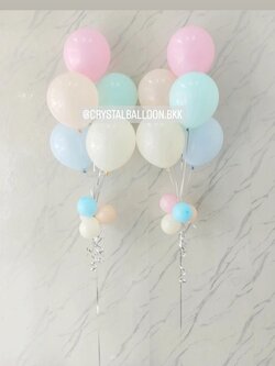 ลูกโป่ง แสดงความยินดี ช่อลูกโป่ง ช่อ 5 ลูก 2 ช่อ Theme สีพาสเทล พร้อมตกแต่ง สามารถเปลี่ยนสีลูกโป่งได้
