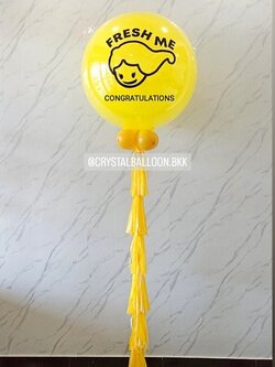 ลูกโป่ง เปิดร้าน ลูกโป่งยาง ขนาด 36" สีเหลือง พร้อมตกแต่ง สามารถเปลี่ยนสีลูกโป่ง/เปลี่ยนข้อความ/เปลี่ยนขนาดได้