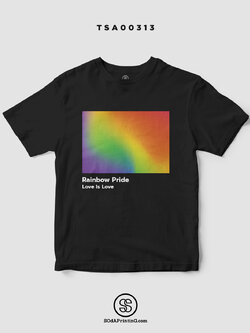 เสื้อยืด Rainbow Pride "LOVE IS LOVE" สีดำTSA00313 #SOdAtee #SOdAPrintinG #เสื้อ #เสื้อยืด