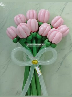 สั่ง Flower Balloon Tulip Medium Bouquet ช่อ 10 ดอก พร้อมตกแต่ง สามารถเปลี่ยนสีได้