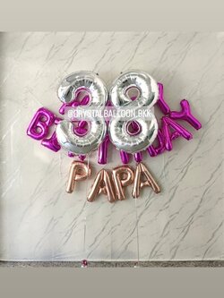 ลูกโป่ง วันเกิด ฟอยล์ตัวอักษร Happy Birthday ขนาด 16" 1 ชิ้น พร้อม ฟอยล์ตัวเลข ขนาด 40" 2 ชิ้น,ฟอยล์ตัวอักษร ชื่อ 4 ตัวอักษร พร้อมตกแต่ง สามารถเปลี่ยนสี-ฟอยล์ตัวอักษร/เปลี่ยนสี-ฟอยล์ตัวเลขได้